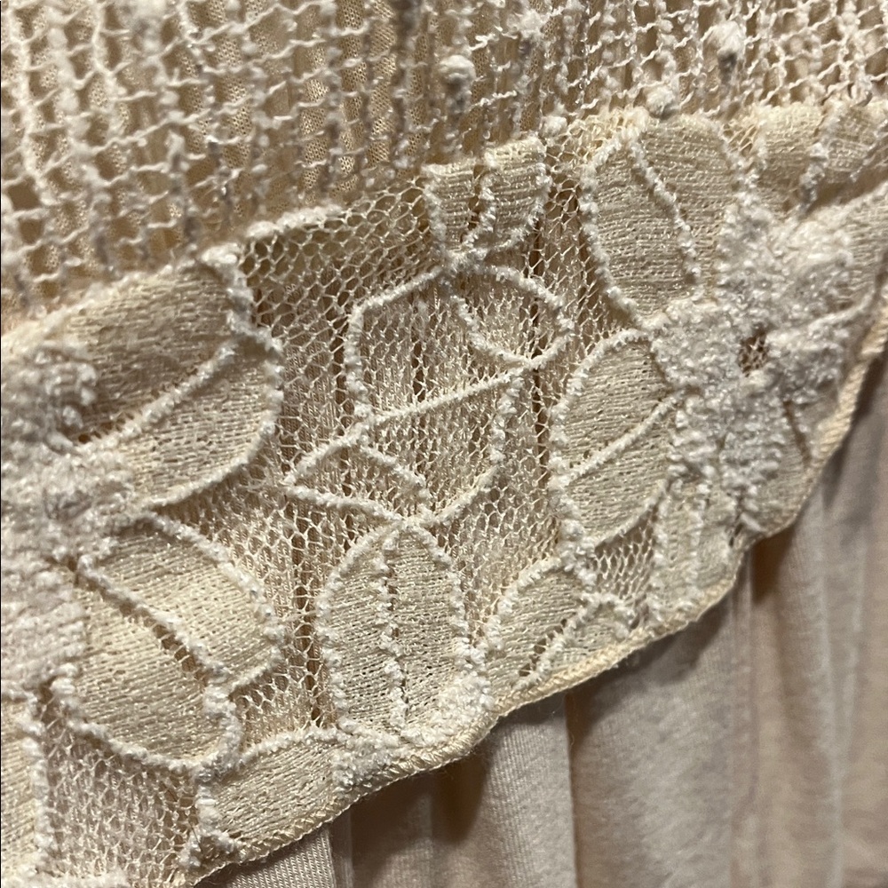 Tantrums Women’s Beige Y2K cottagecore bohemian Floral Lace Top Size XL. - Picture 7 of 16